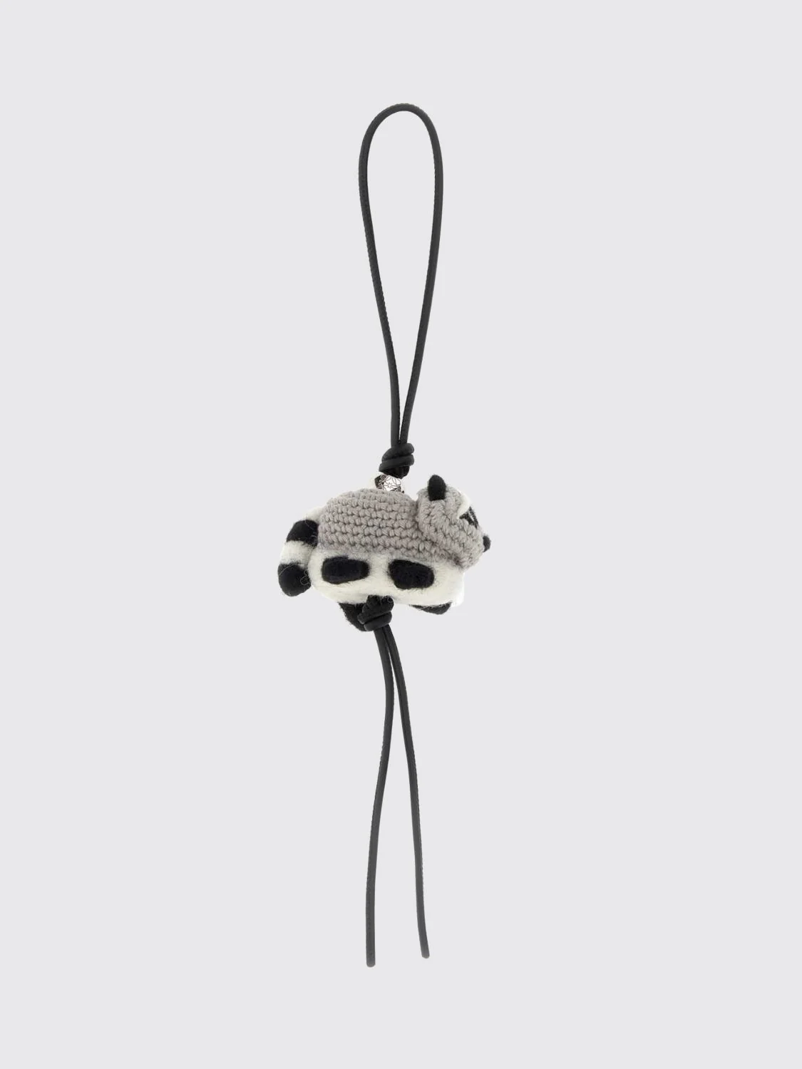 LOEWE OS raccoon keychain in raccoon shape in wool felt and calfskin