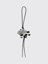 raccoon keychain in raccoon shape in wool felt and calfskin