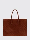 barbara woven suede leather shoulder bag