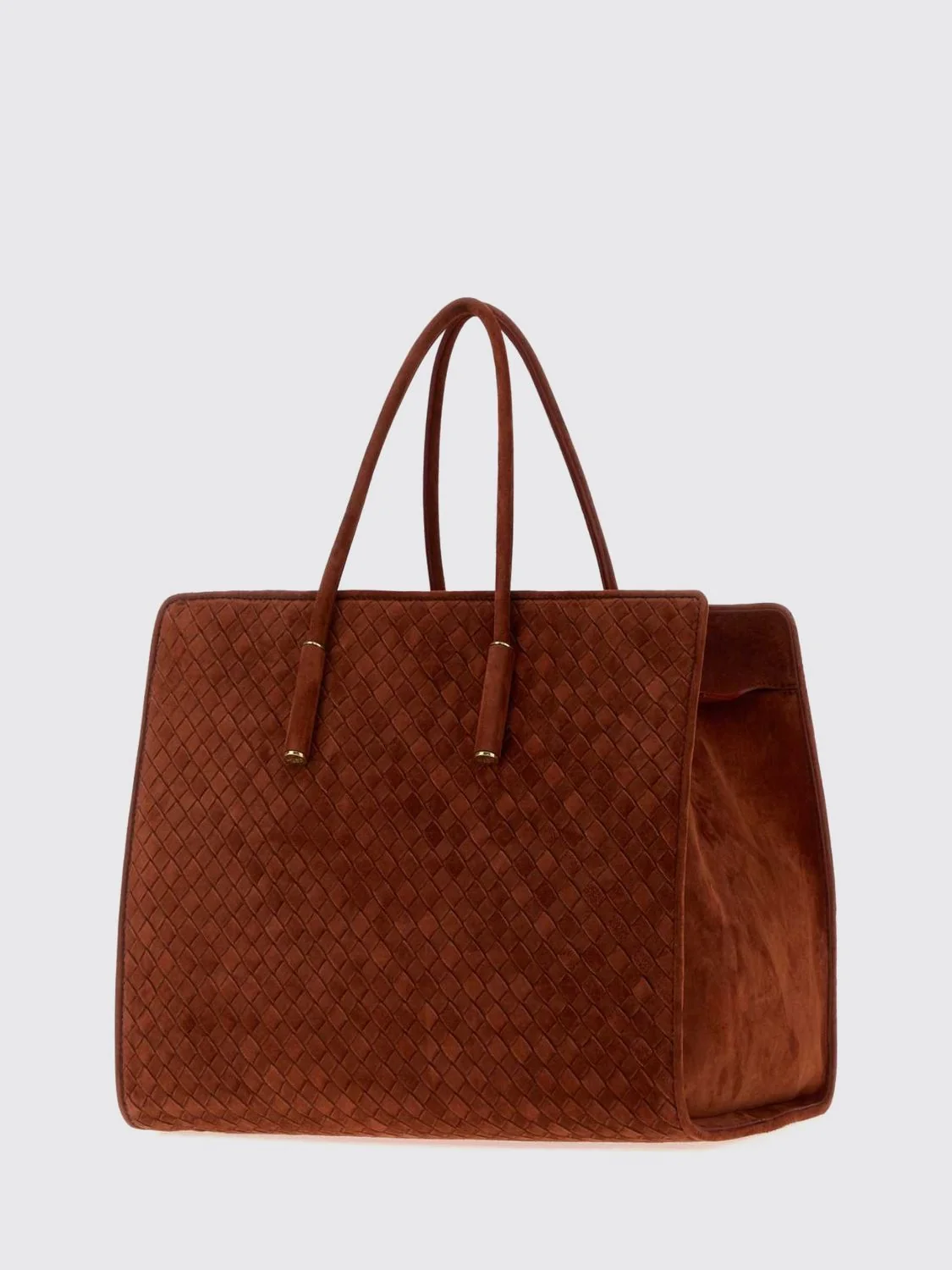 barbara woven suede leather shoulder bag
