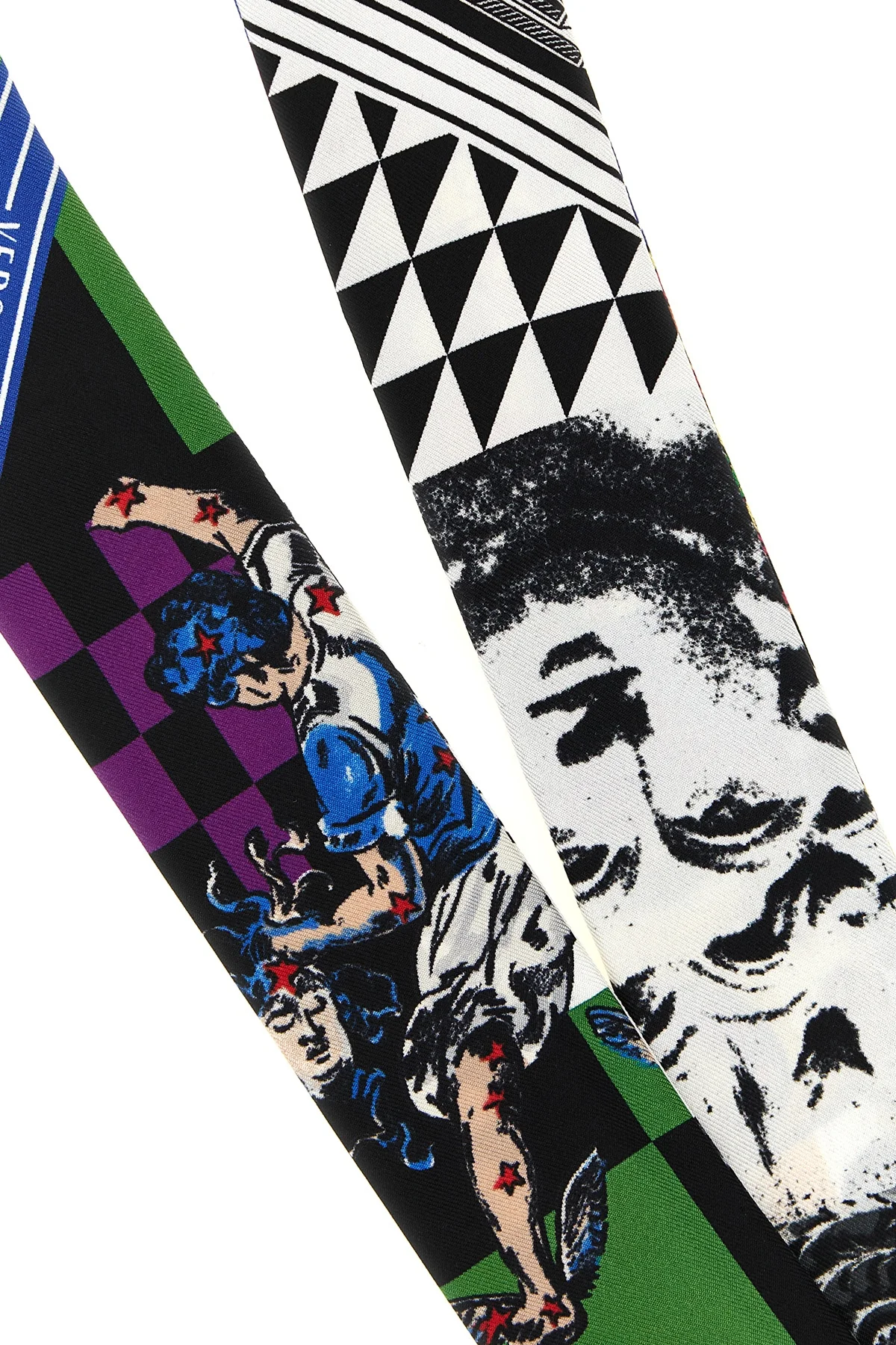 the versace bandeaux ribbon in pure silk twill stands out for its elongated silh