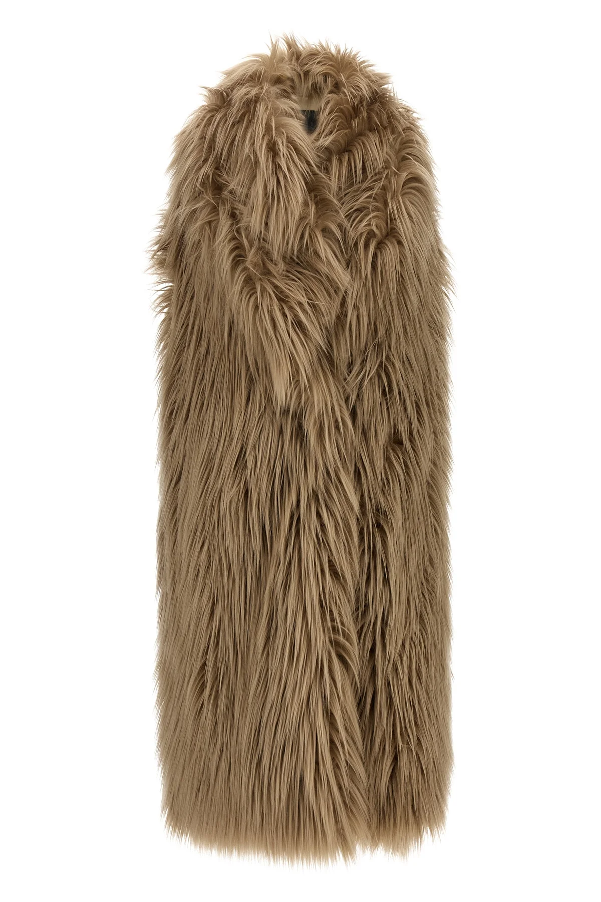 ice long vest in long-haired faux fur