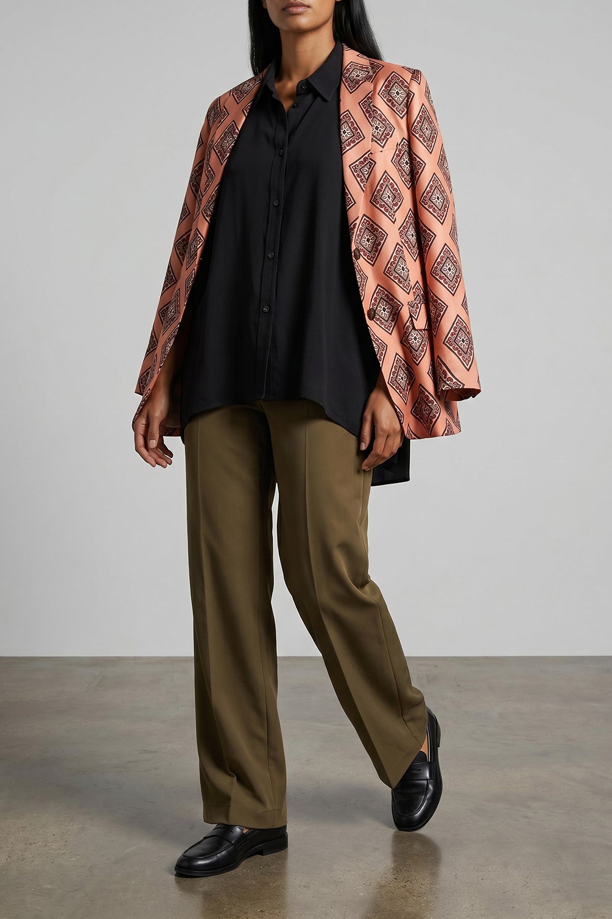 ALBERTO BIANI 40 single-breasted silk blazer