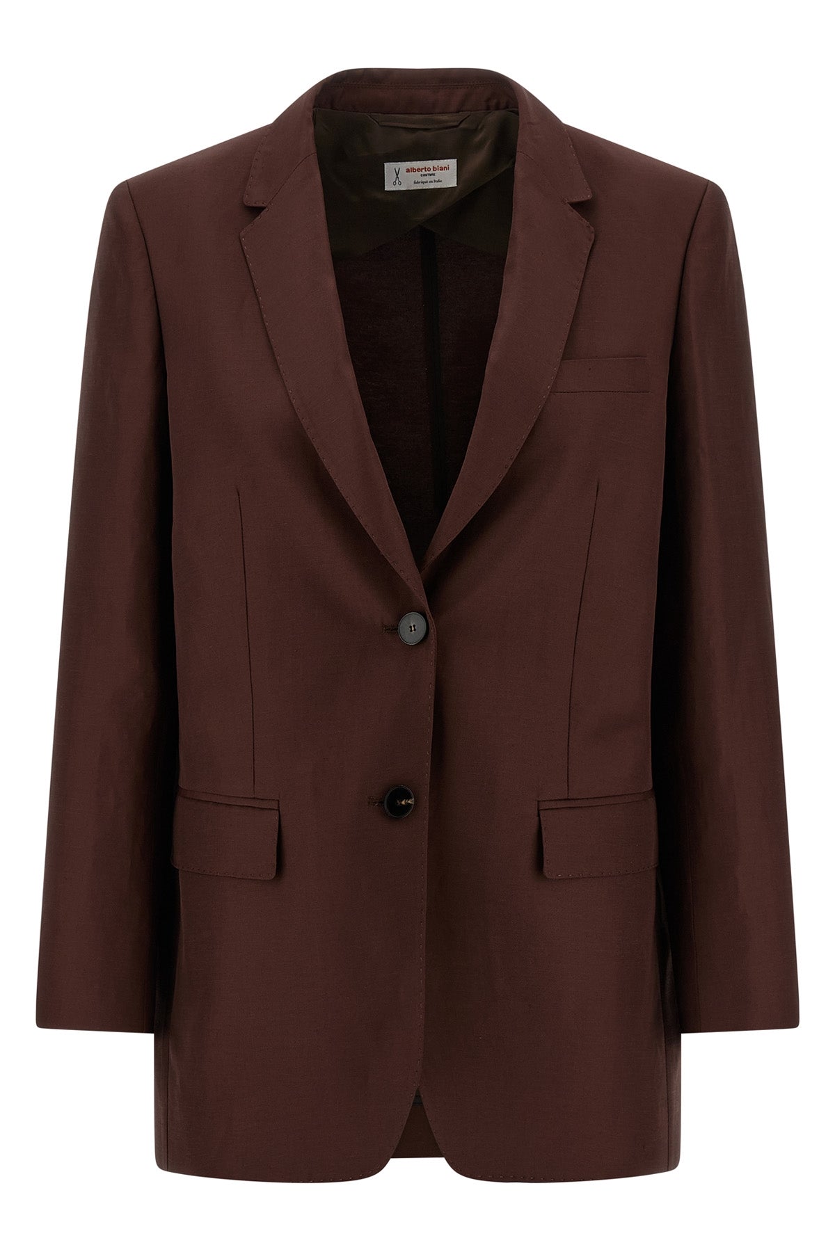 ALBERTO BIANI 40 america single-breasted blazer in viscose and linen blend