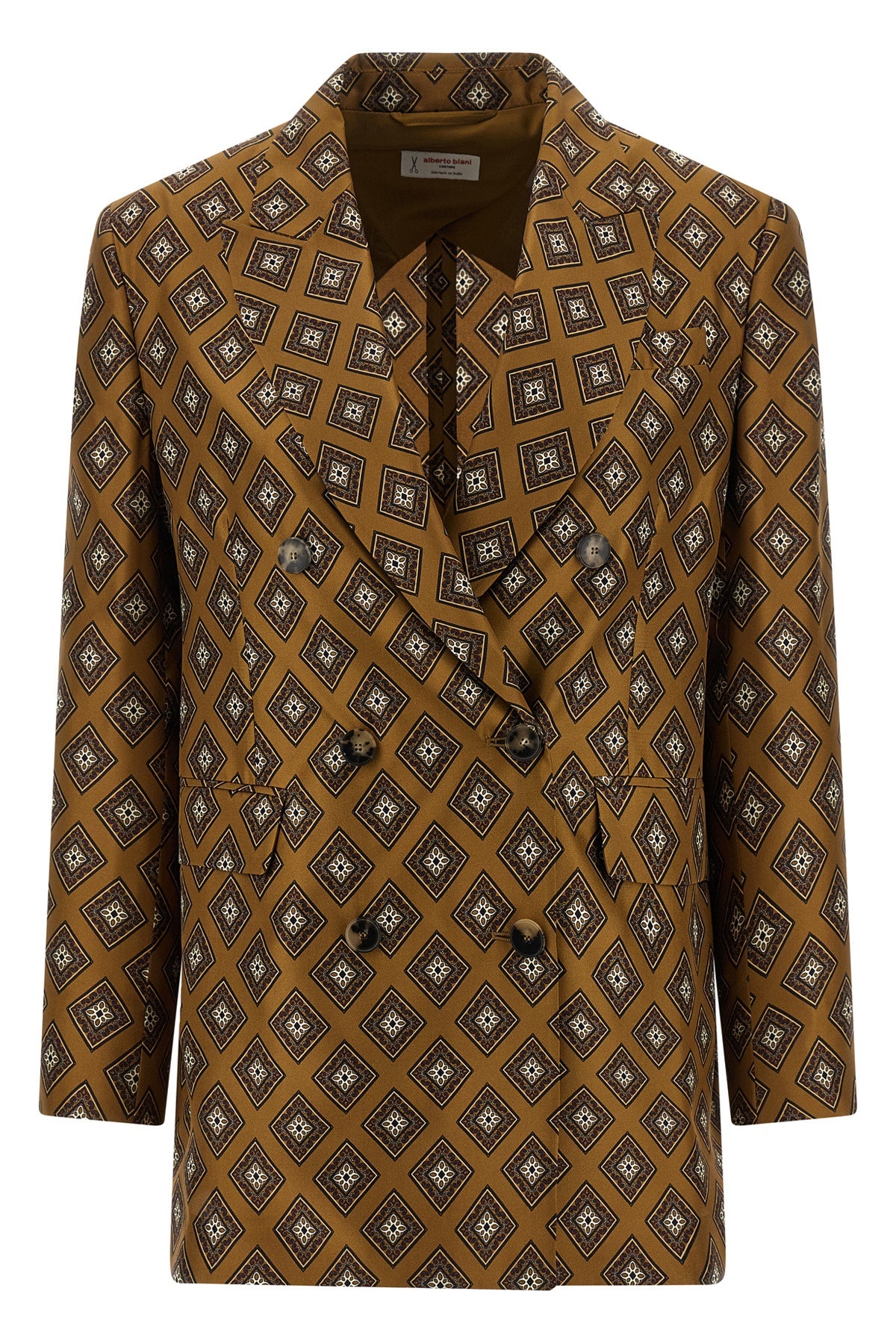 ALBERTO BIANI 40 double-breasted silk tie blazer