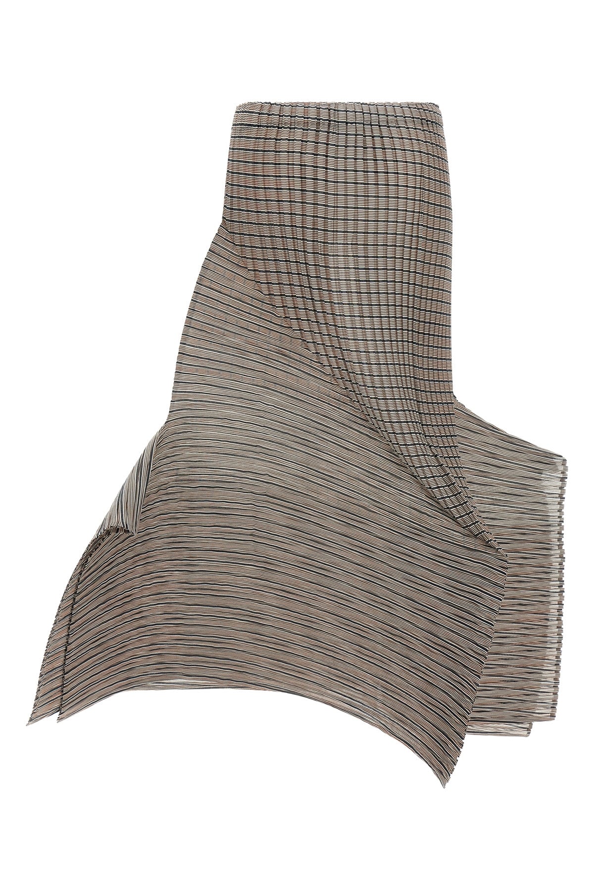 ISSEY MIYAKE 2 long generic stripes (machine pleats) skirt in semi-transparent pleated fabric
