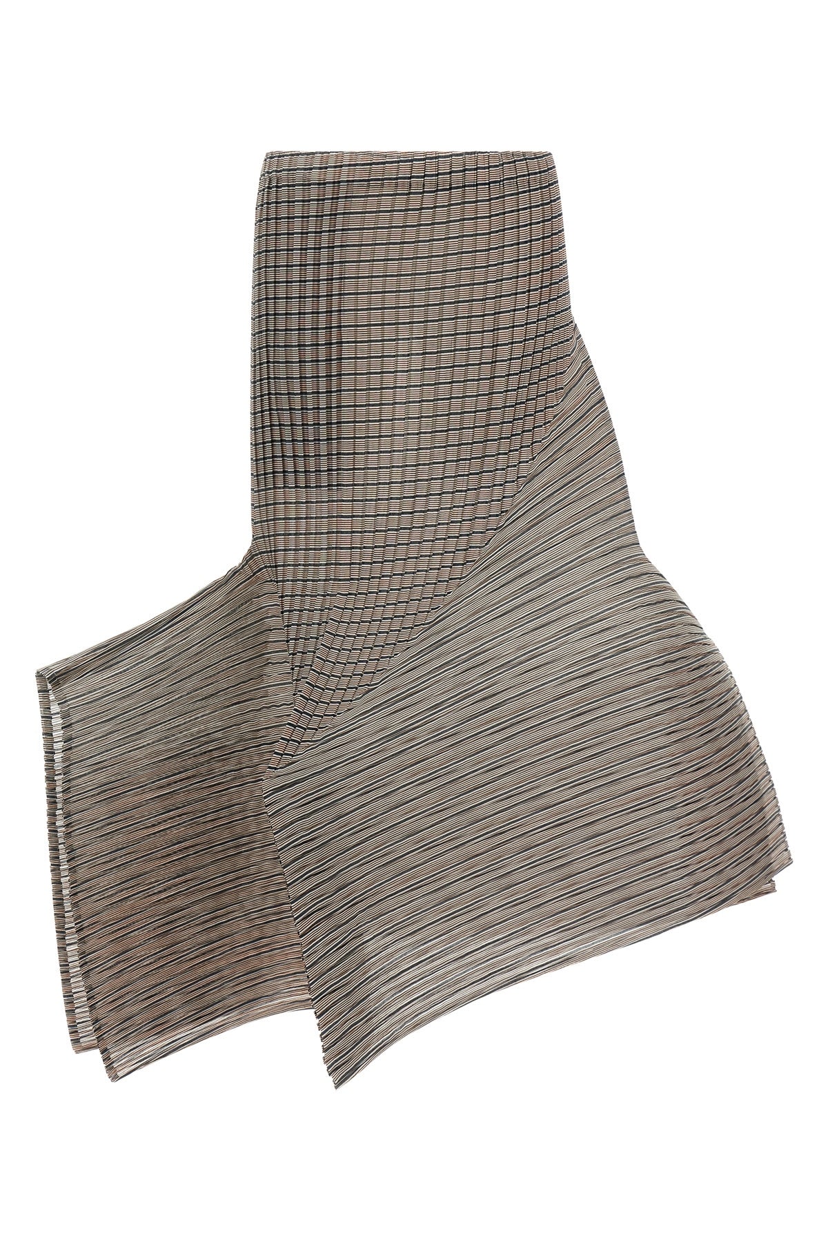 ISSEY MIYAKE 2 long generic stripes (machine pleats) skirt in semi-transparent pleated fabric
