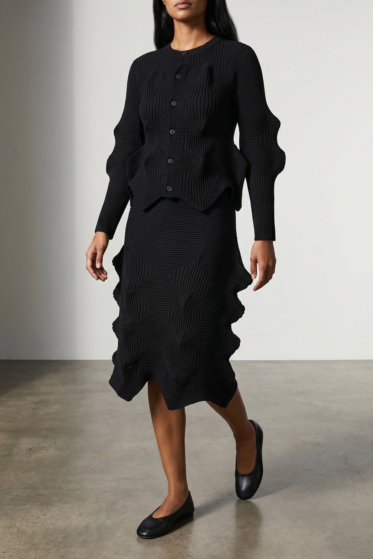 ISSEY MIYAKE 2 linkage knitted skirt