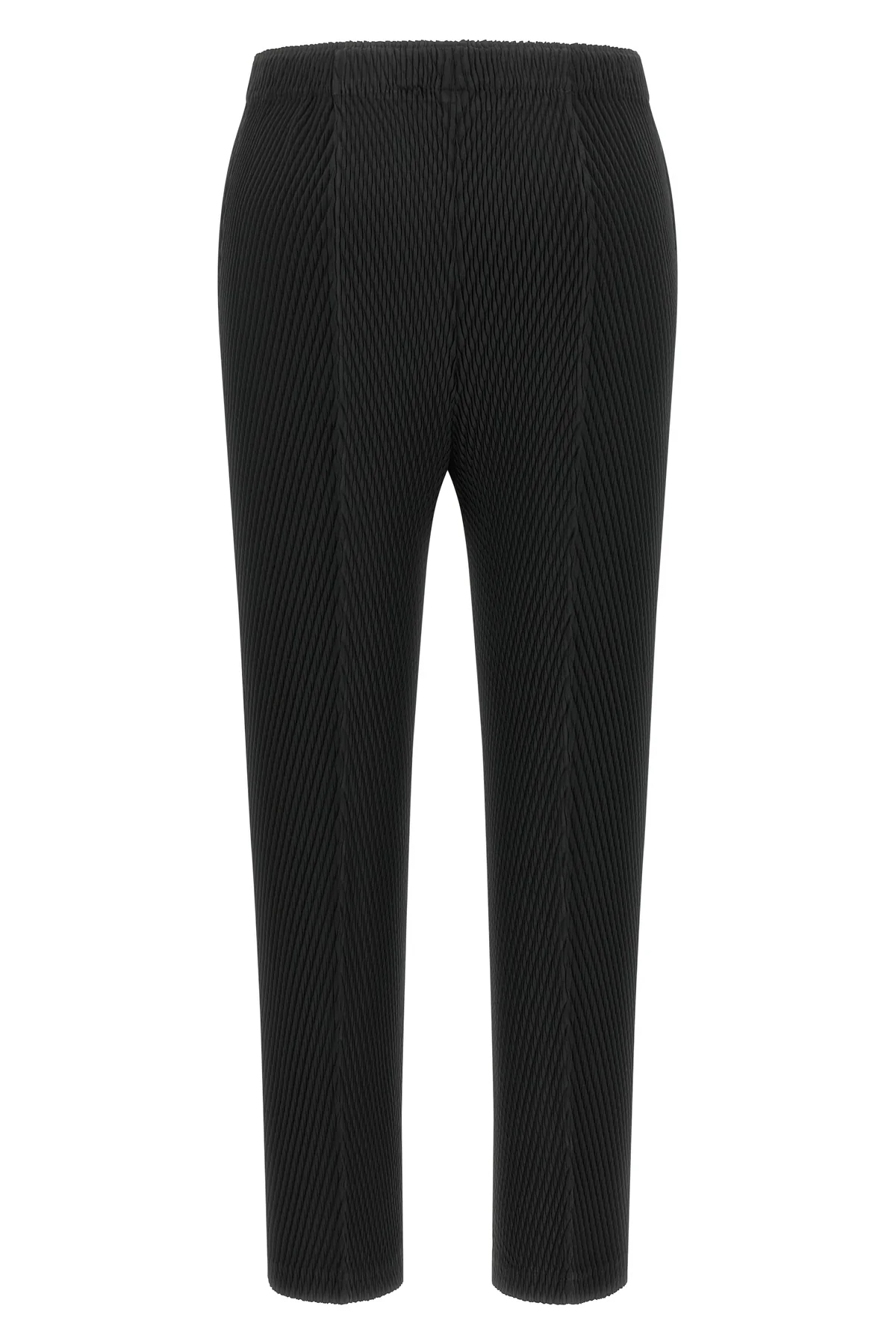 the rhombus pleats issey miyake cropped pants redefine the silhouette through