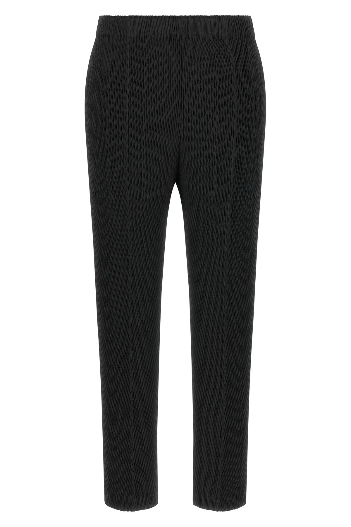 the rhombus pleats issey miyake cropped pants redefine the silhouette through