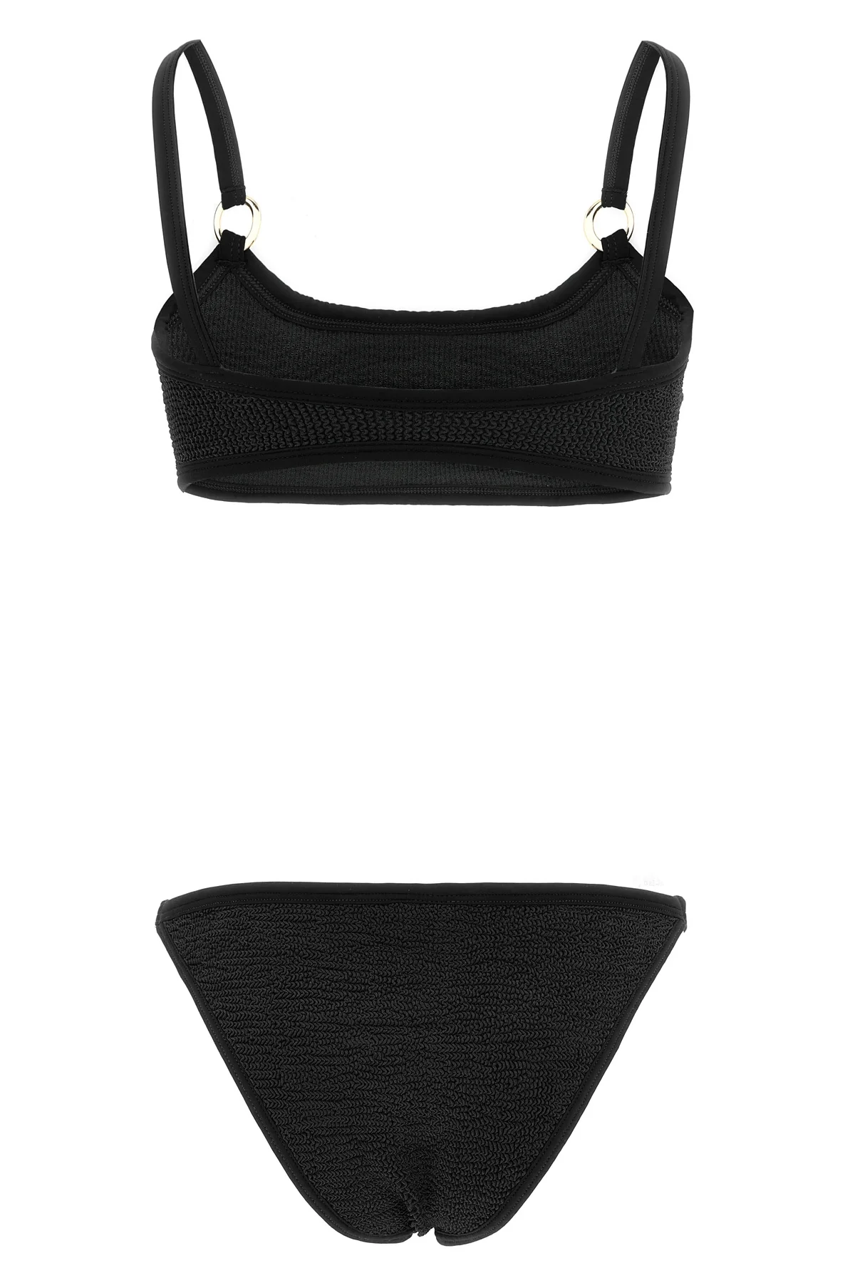 the hunza g iris bikini redefines beachwear aesthetics through an essential silh