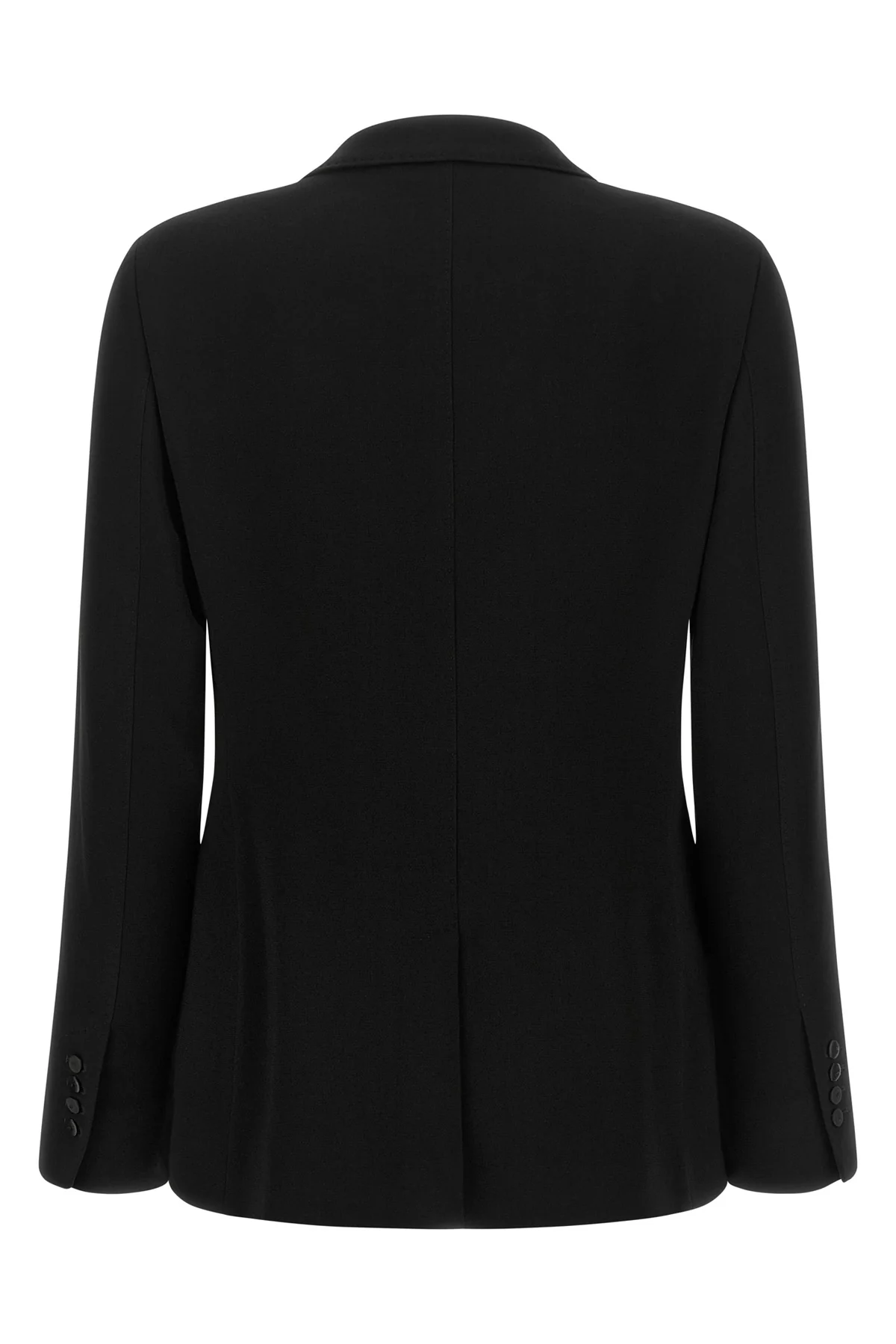 ALBERTO BIANI 40 black triacetate double-breasted six covered buttons peak lapels tone on tone al