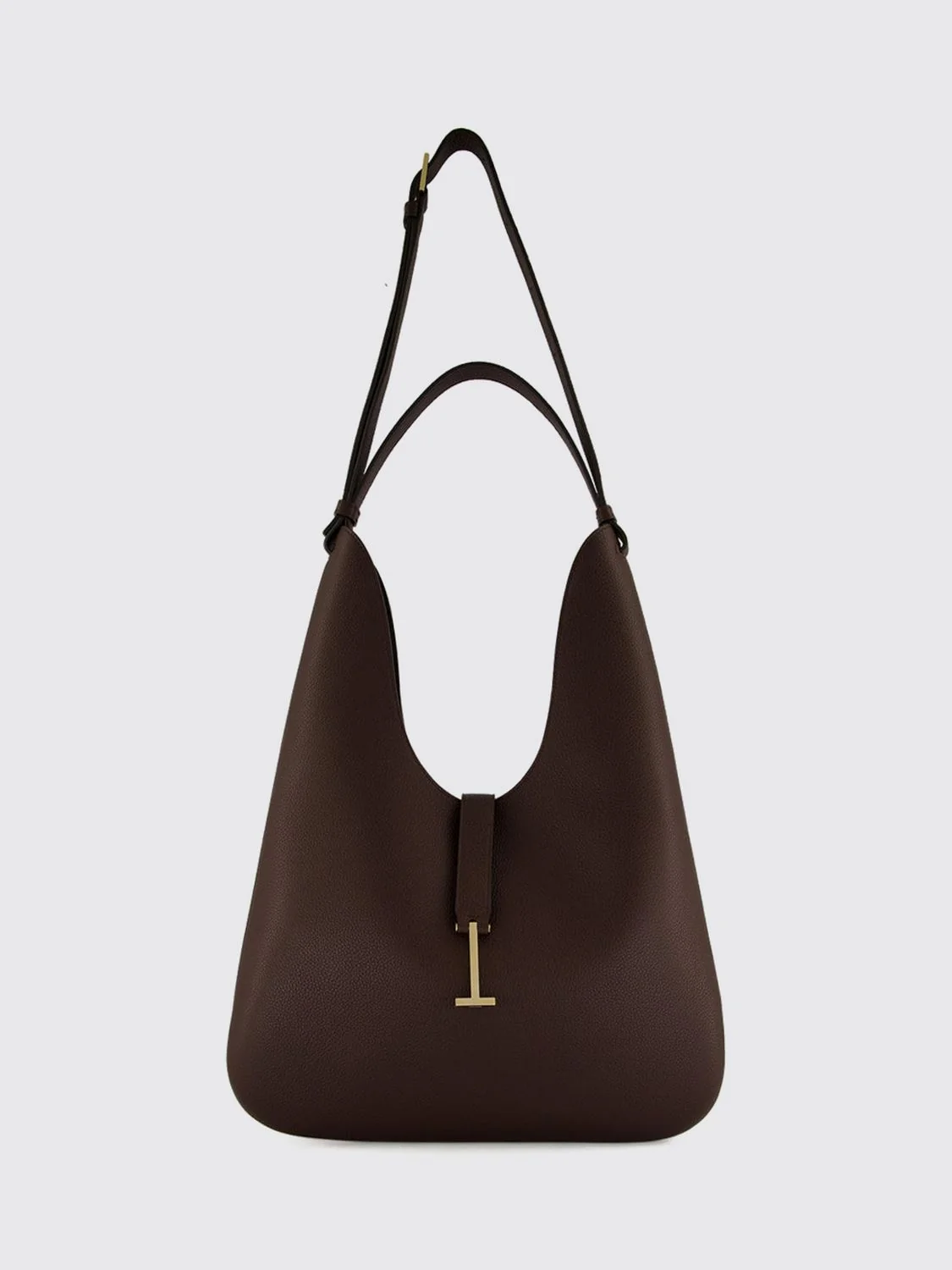 grained calfskin hobo bag with monogram logo