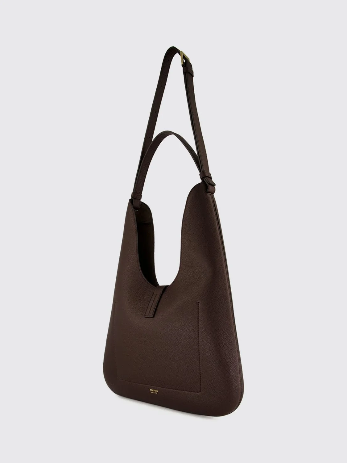grained calfskin hobo bag with monogram logo