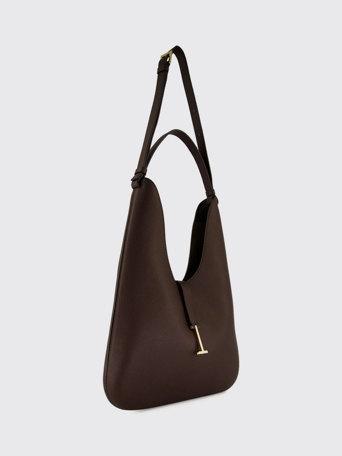 grained calfskin hobo bag with monogram logo