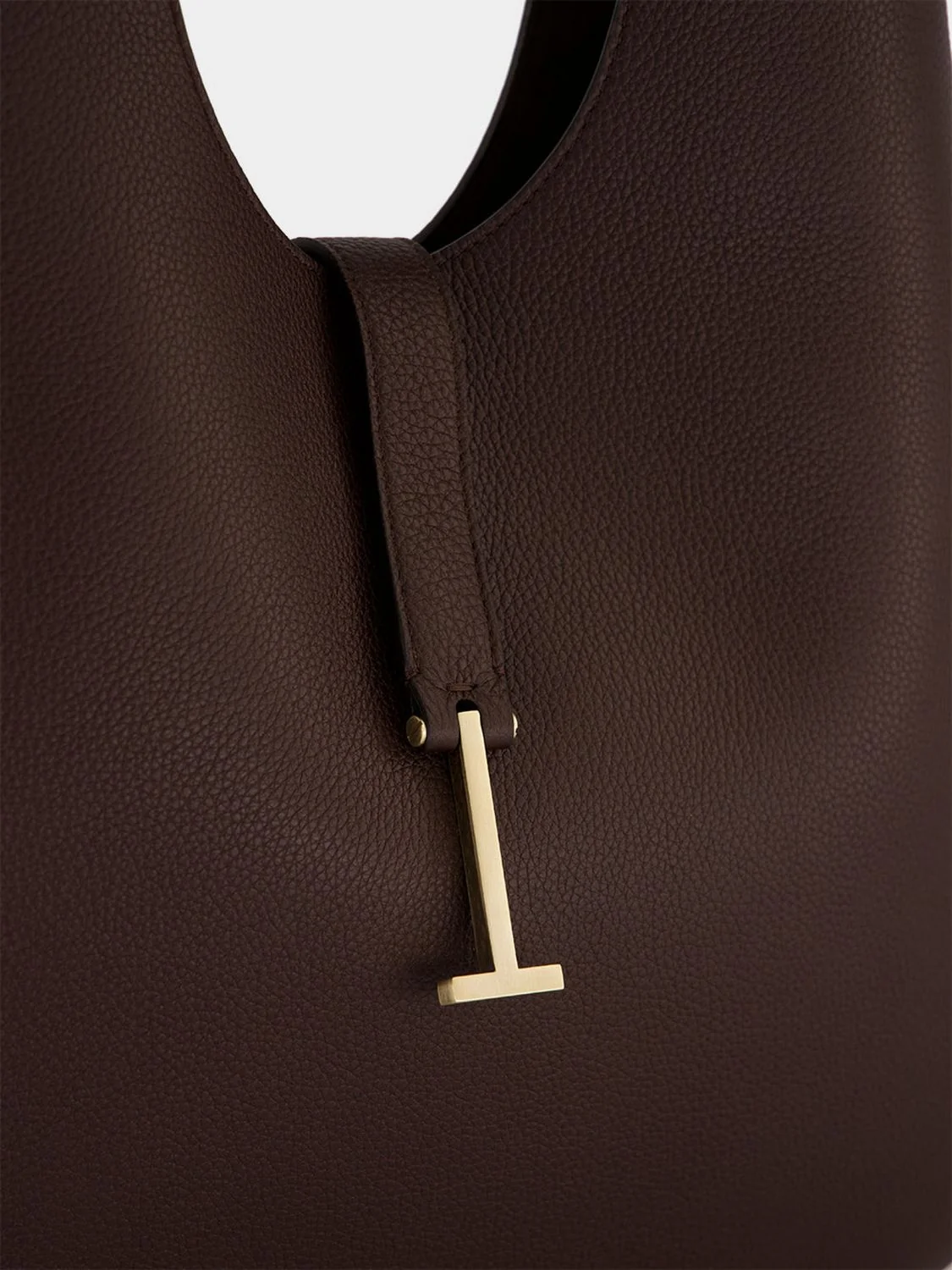 grained calfskin hobo bag with monogram logo