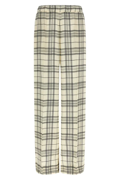 check patterned fluid viscose trousers