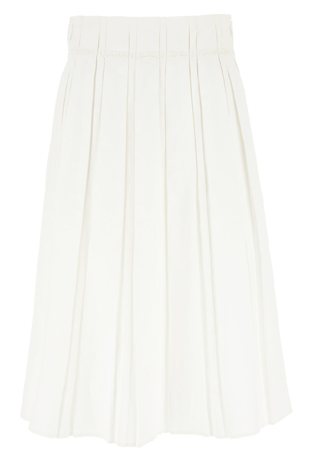 JIL SANDER 32 pleated linen midi skirt