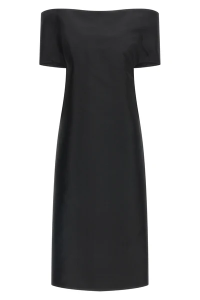 the jil sander midi dress redefines the codes of evening elegance through a scul