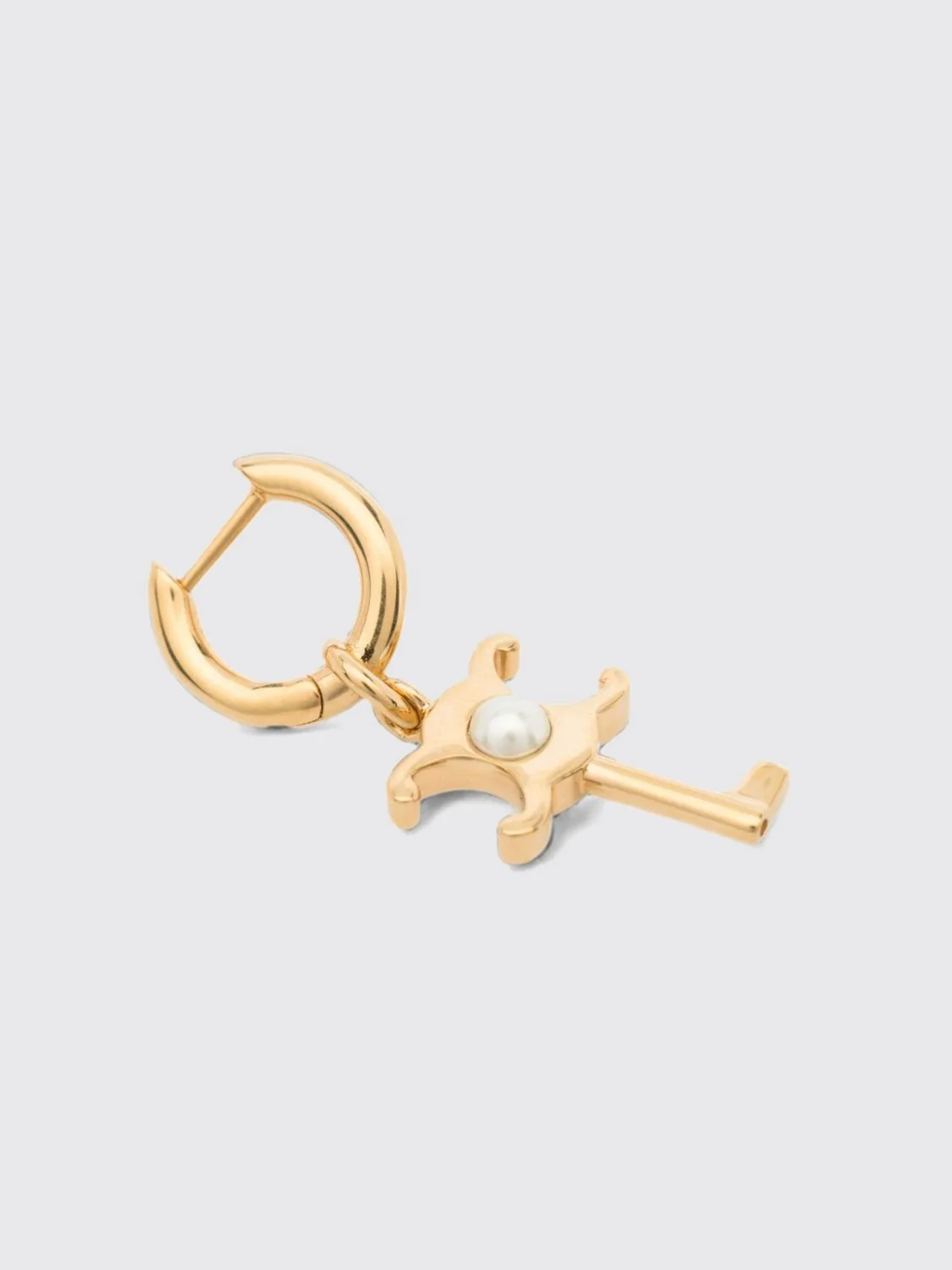 CELINE OS triomphe gold-tone necklace with synthetic pearls