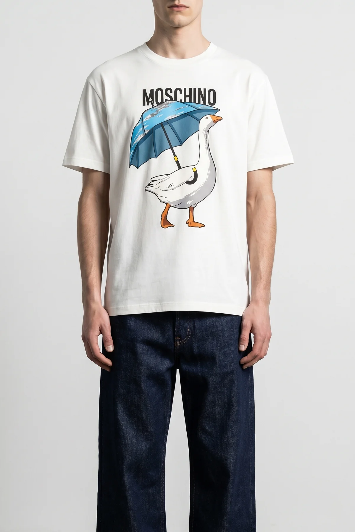 MOSCHINO L moschinos short-sleeved goose t-shirt