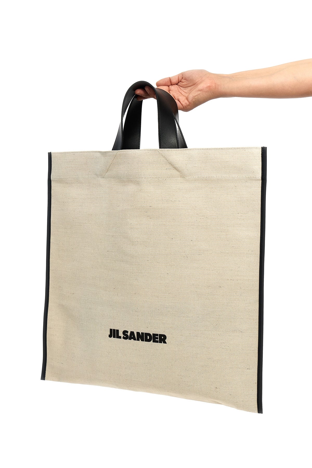 JIL SANDER OS border book tote square canvas shopping bag