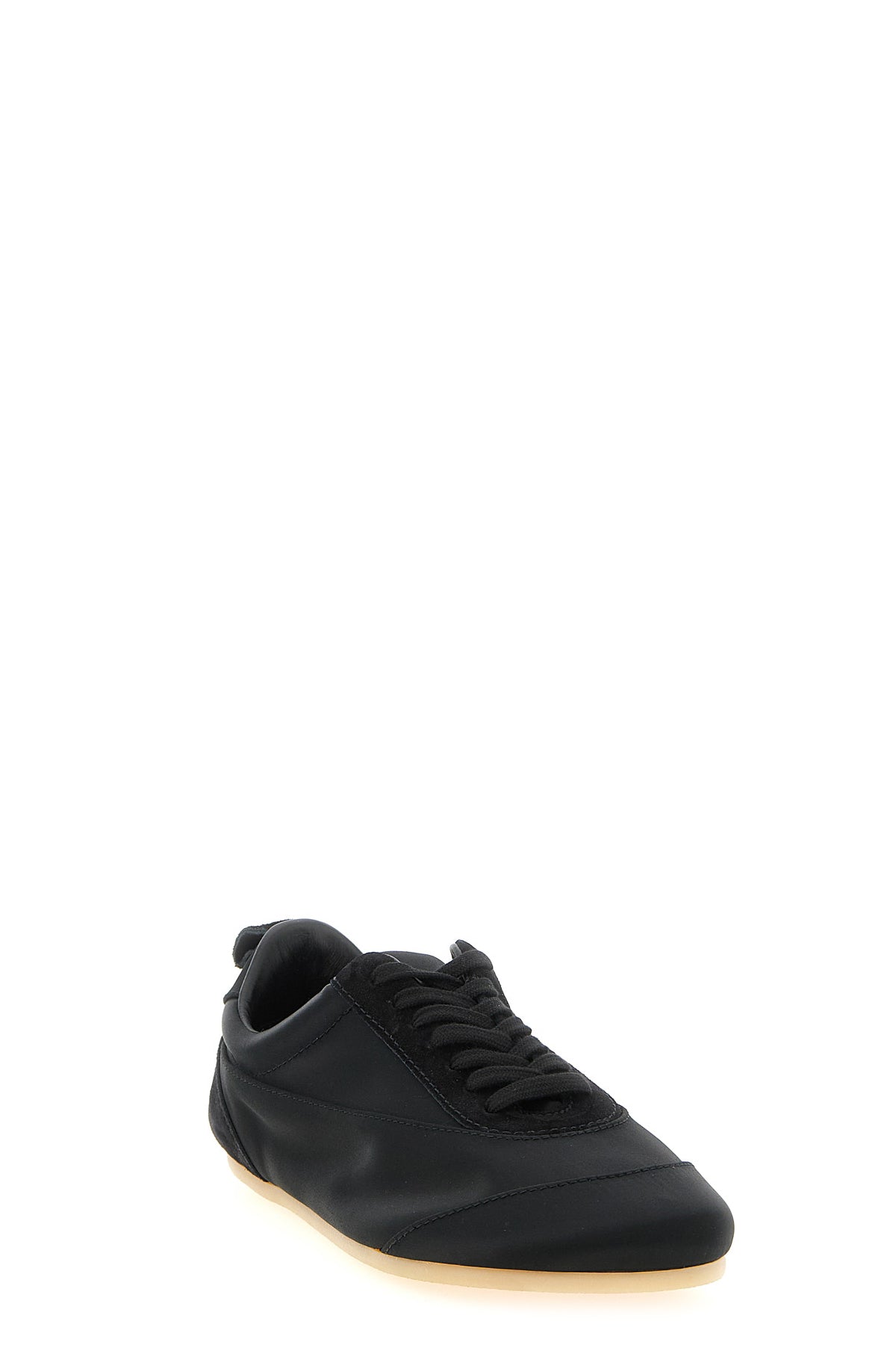 JIL SANDER 37 etage tone-on-tone satin and suede sneakers