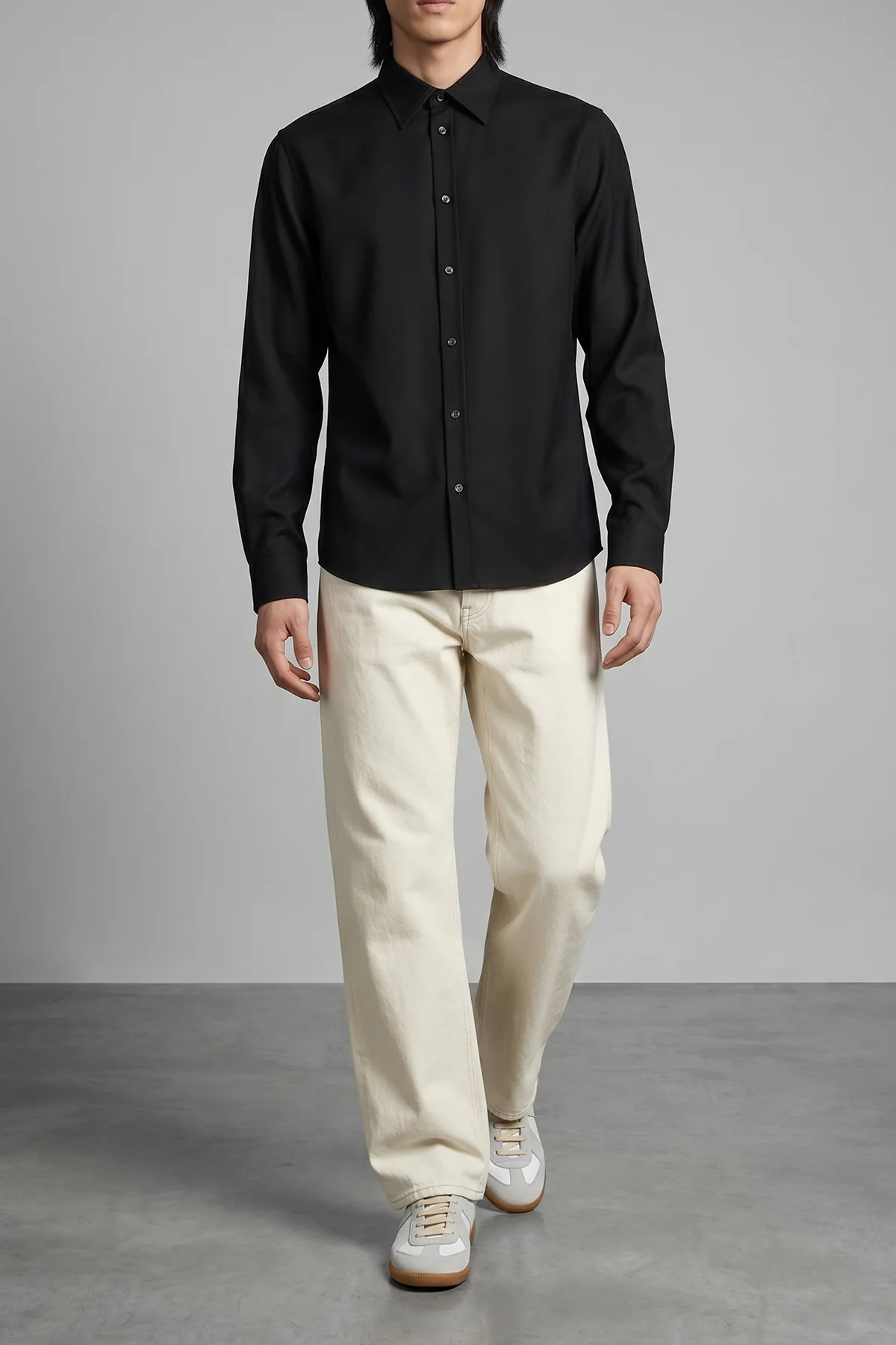 JIL SANDER 40 cm 240 mohair wool canvas shirt