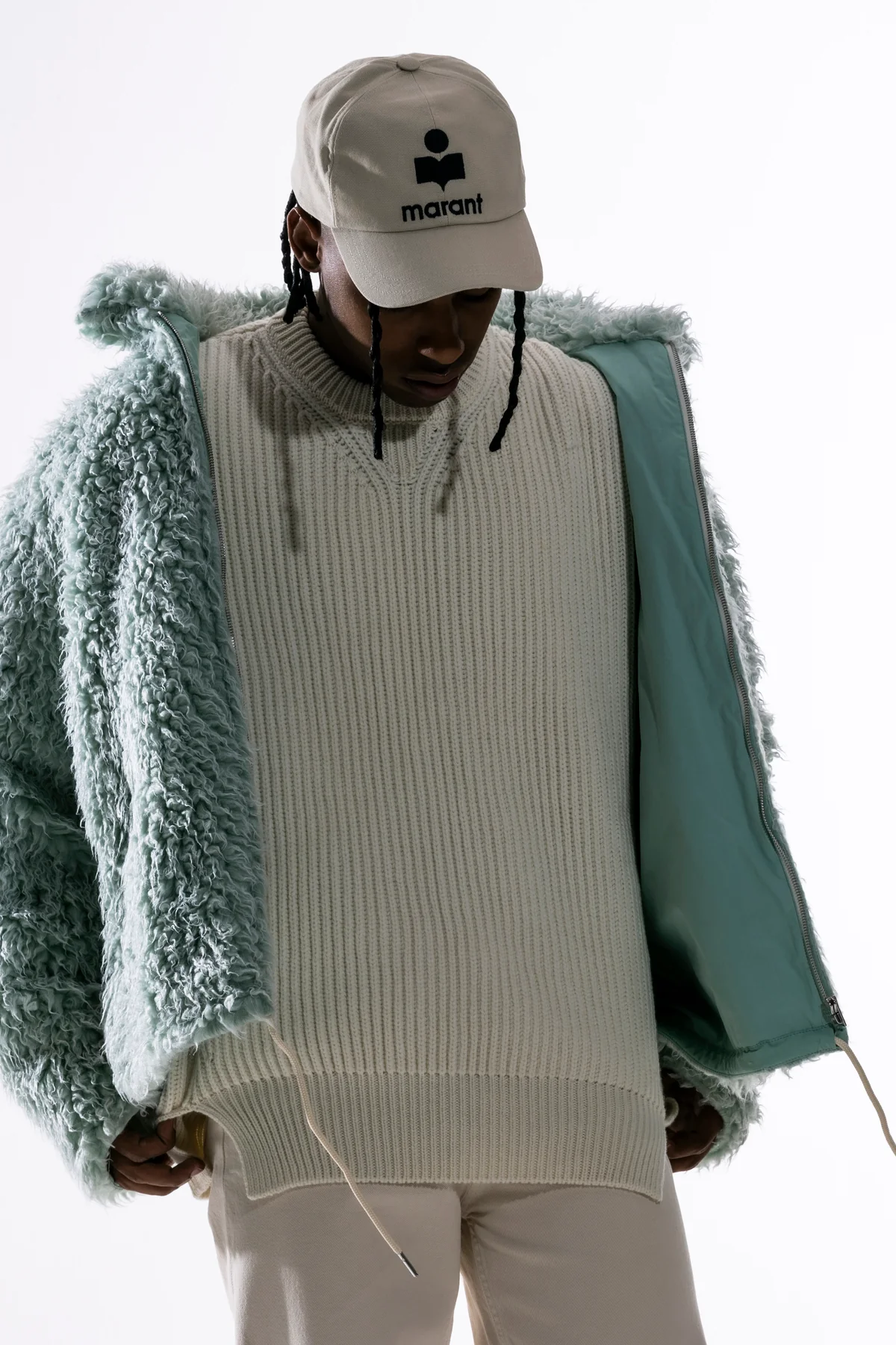 JIL SANDER 46 chunky english rib wool sweater