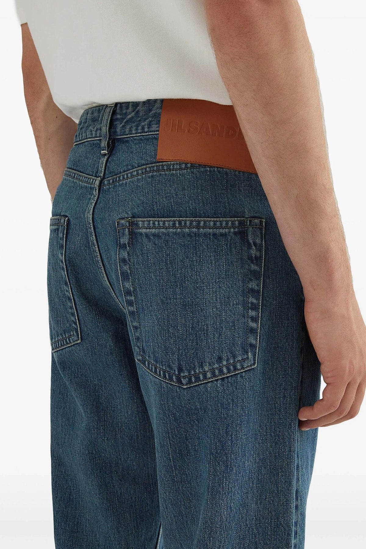 JIL SANDER 30 266 jeans in washed and bleached raw japanese denim