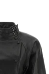 the balmain nappa leather side jacket redefines the outerwear through a masterfu
