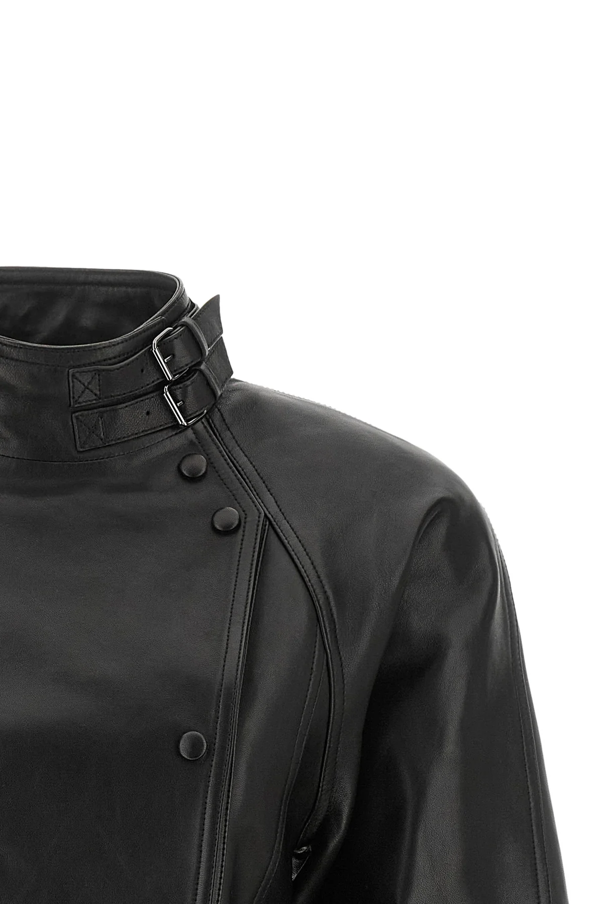 the balmain nappa leather side jacket redefines the outerwear through a masterfu