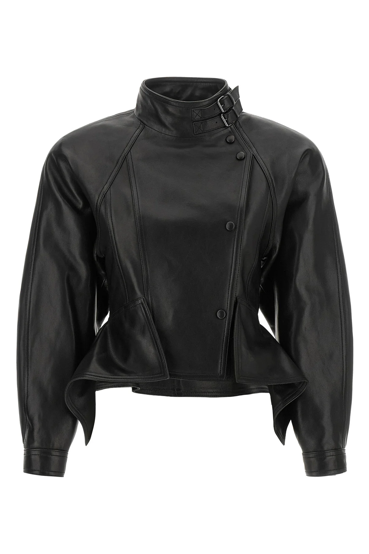 the balmain nappa leather side jacket redefines the outerwear through a masterfu