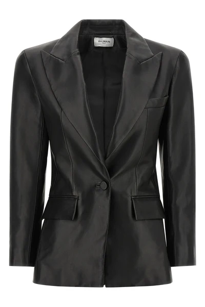 the balmain lambskin blazer redefines the codes of tailoring through a rigorous