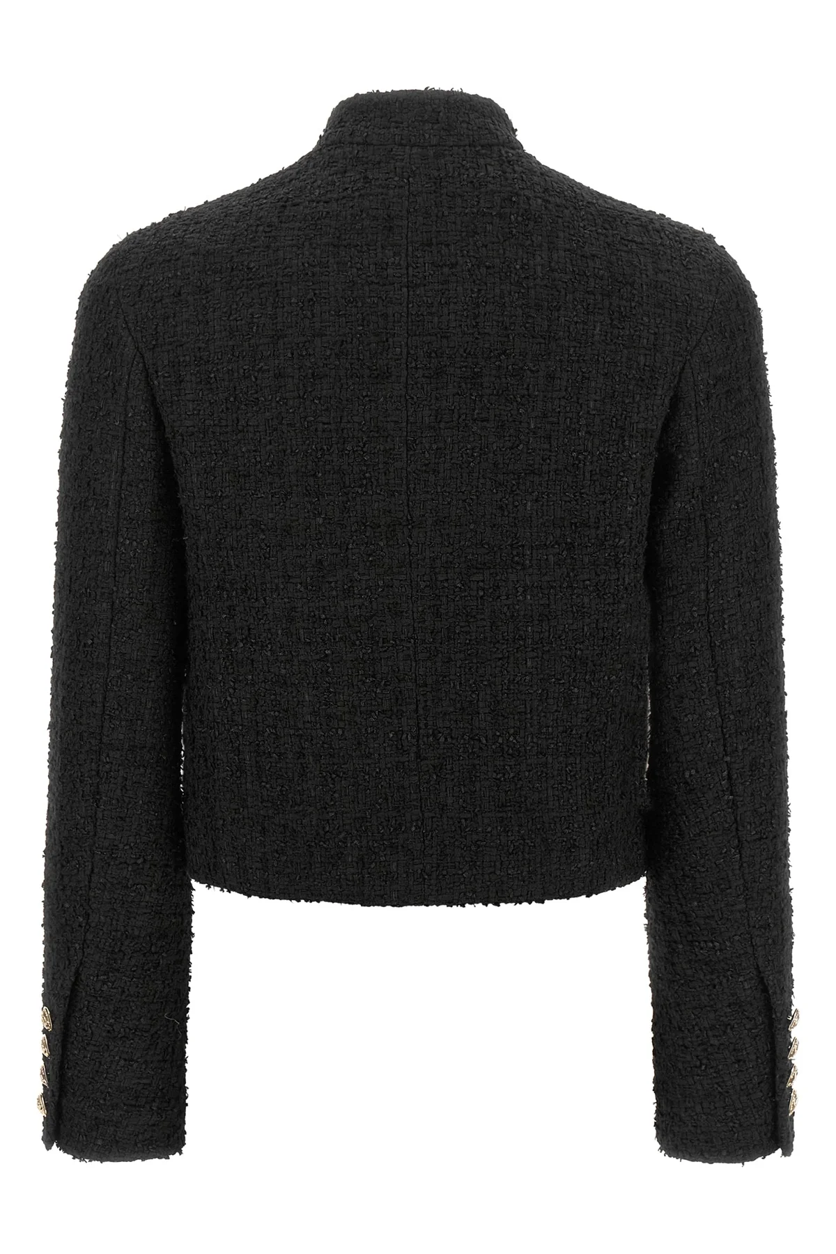BALMAIN 38 the balmain double-breasted tweed short jacket defines the wardrobe through a ri