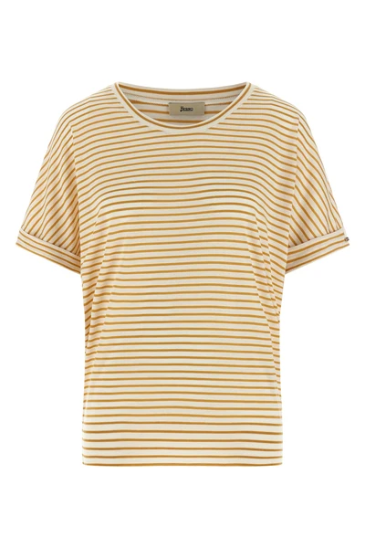 striped lyocell and cotton blend t-shirt
