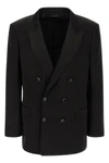 blazer in viscose blend and glossy fluid silk