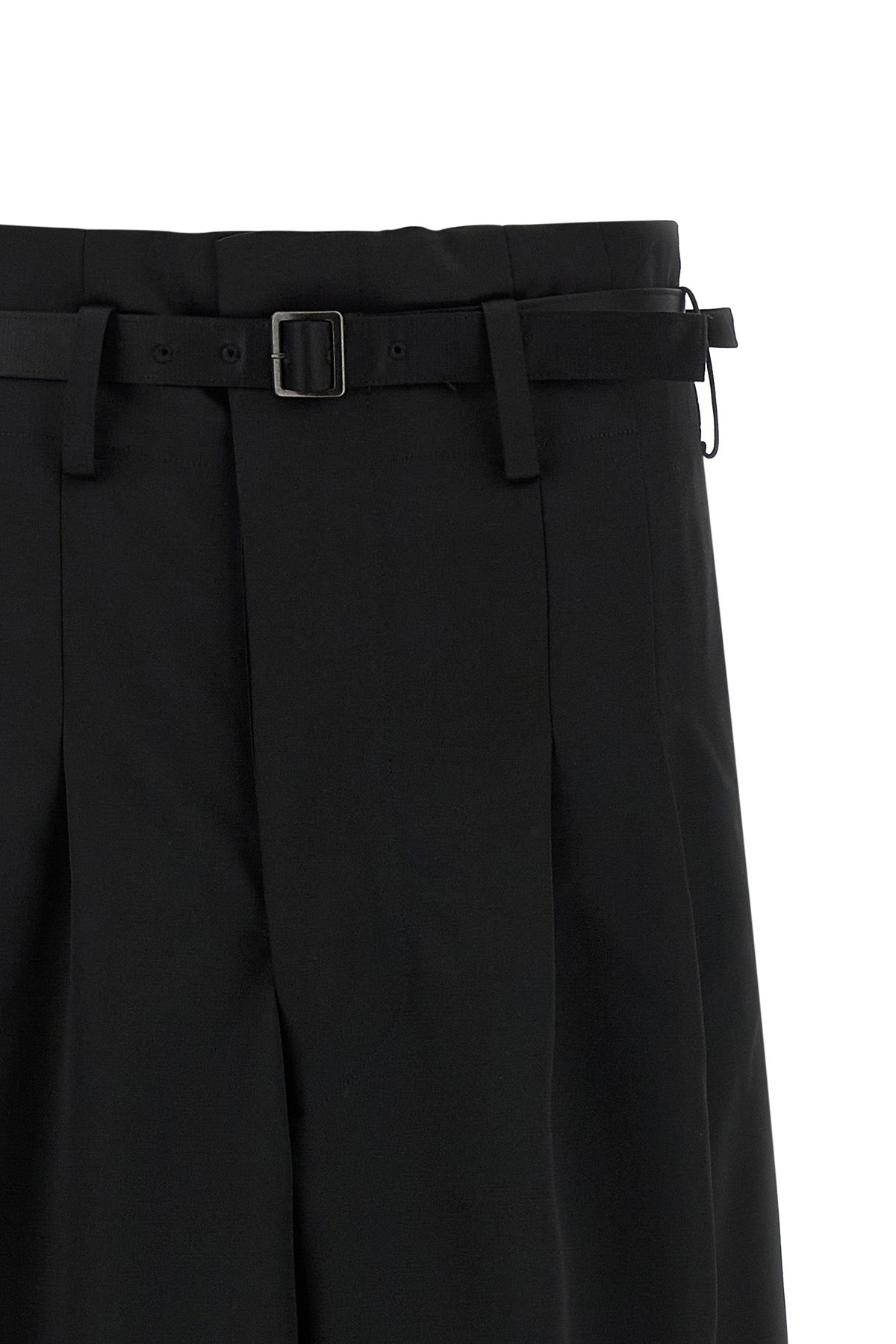 shiny satin-effect wool blend pants