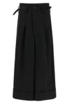 shiny satin-effect wool blend pants