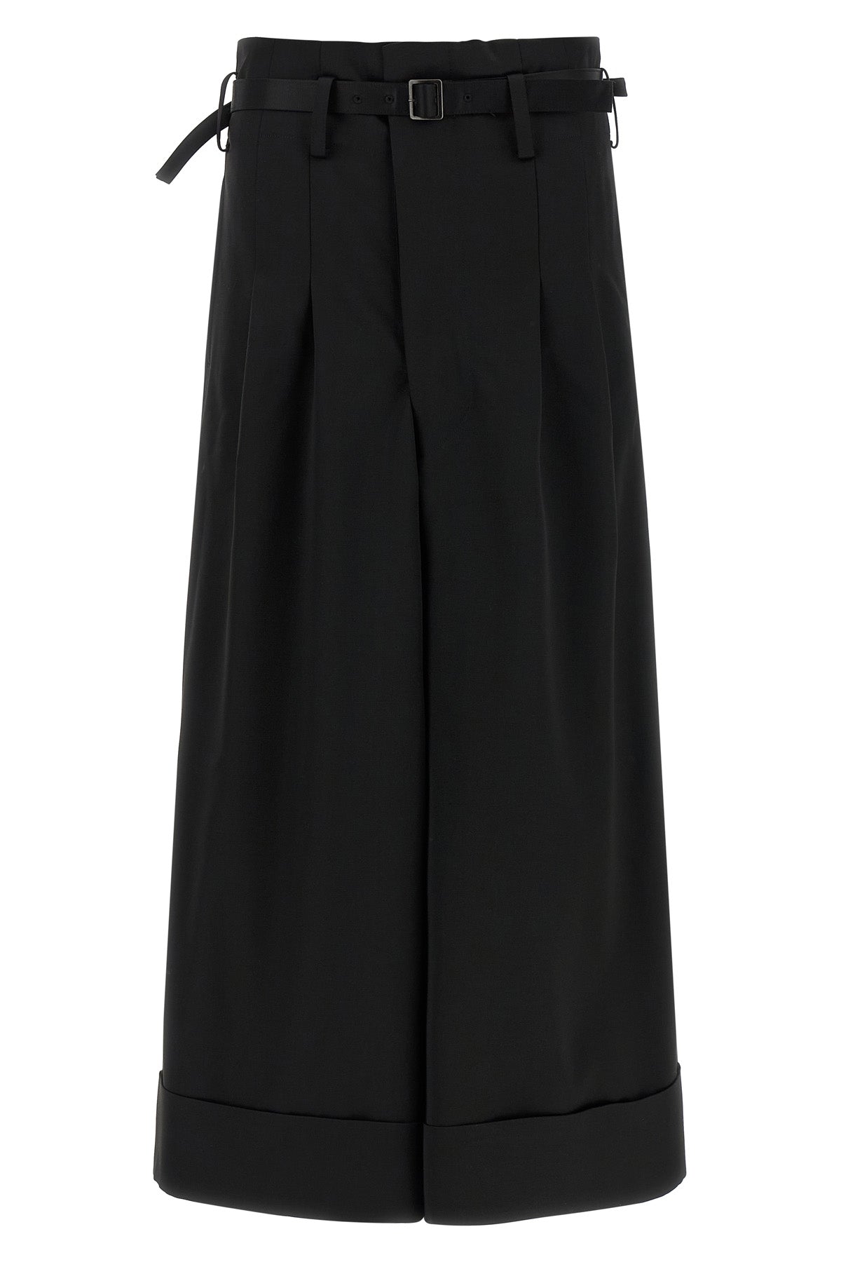 shiny satin-effect wool blend pants