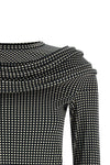 mini dress in light cotton jersey super stretch polka dot pattern