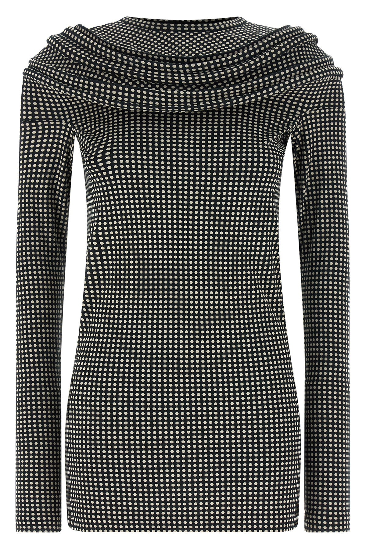 mini dress in light cotton jersey super stretch polka dot pattern
