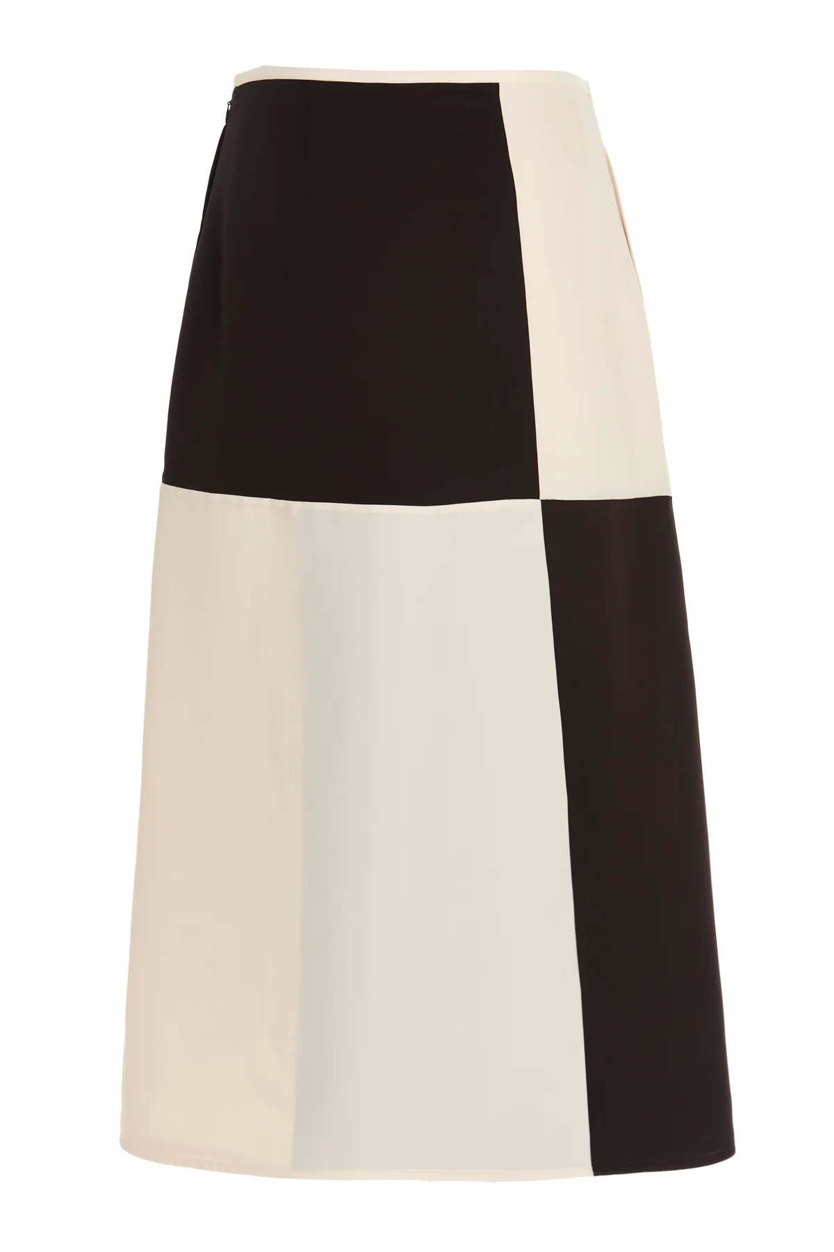 JIL SANDER 34 q 17 mc color block viscose and silk midi skirt
