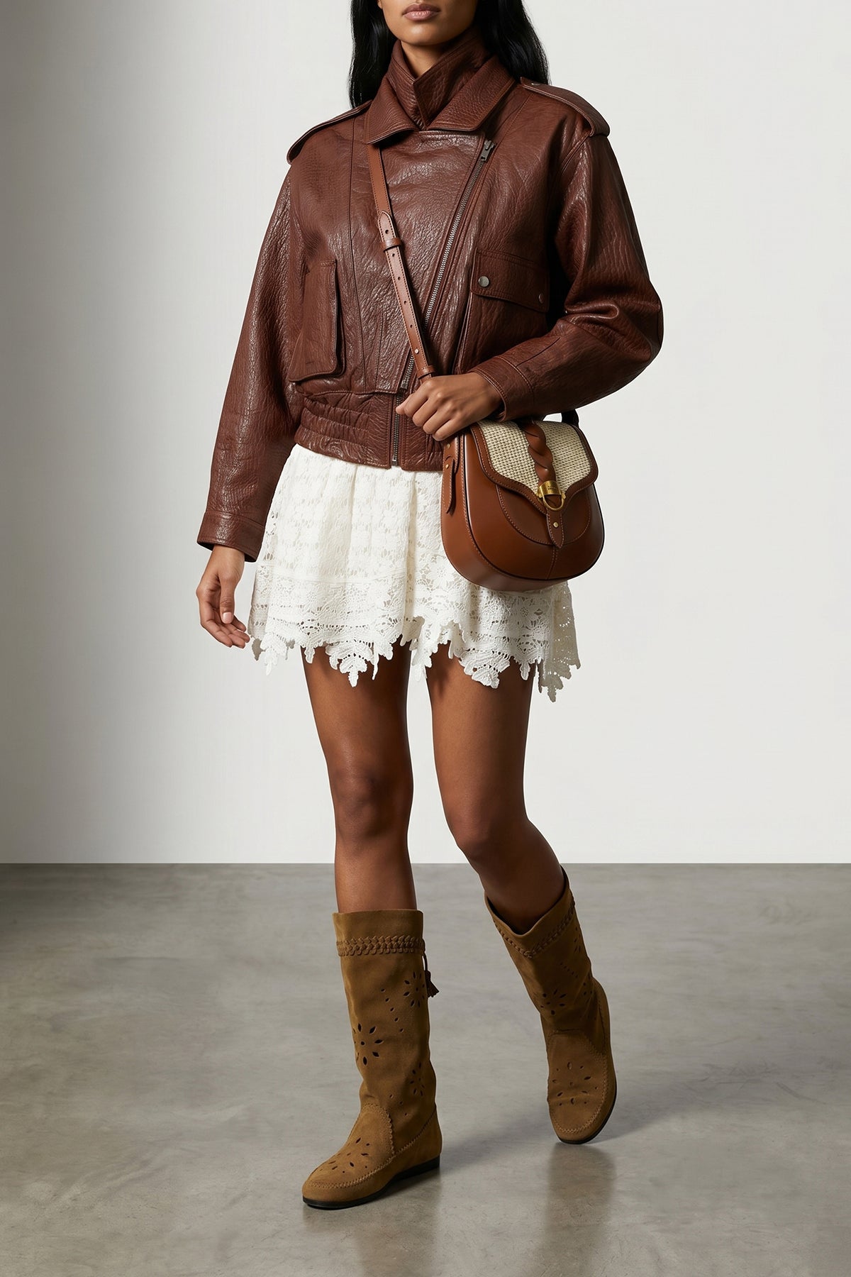 ISABEL MARANT 36 mini hanta crochet cotton skirt