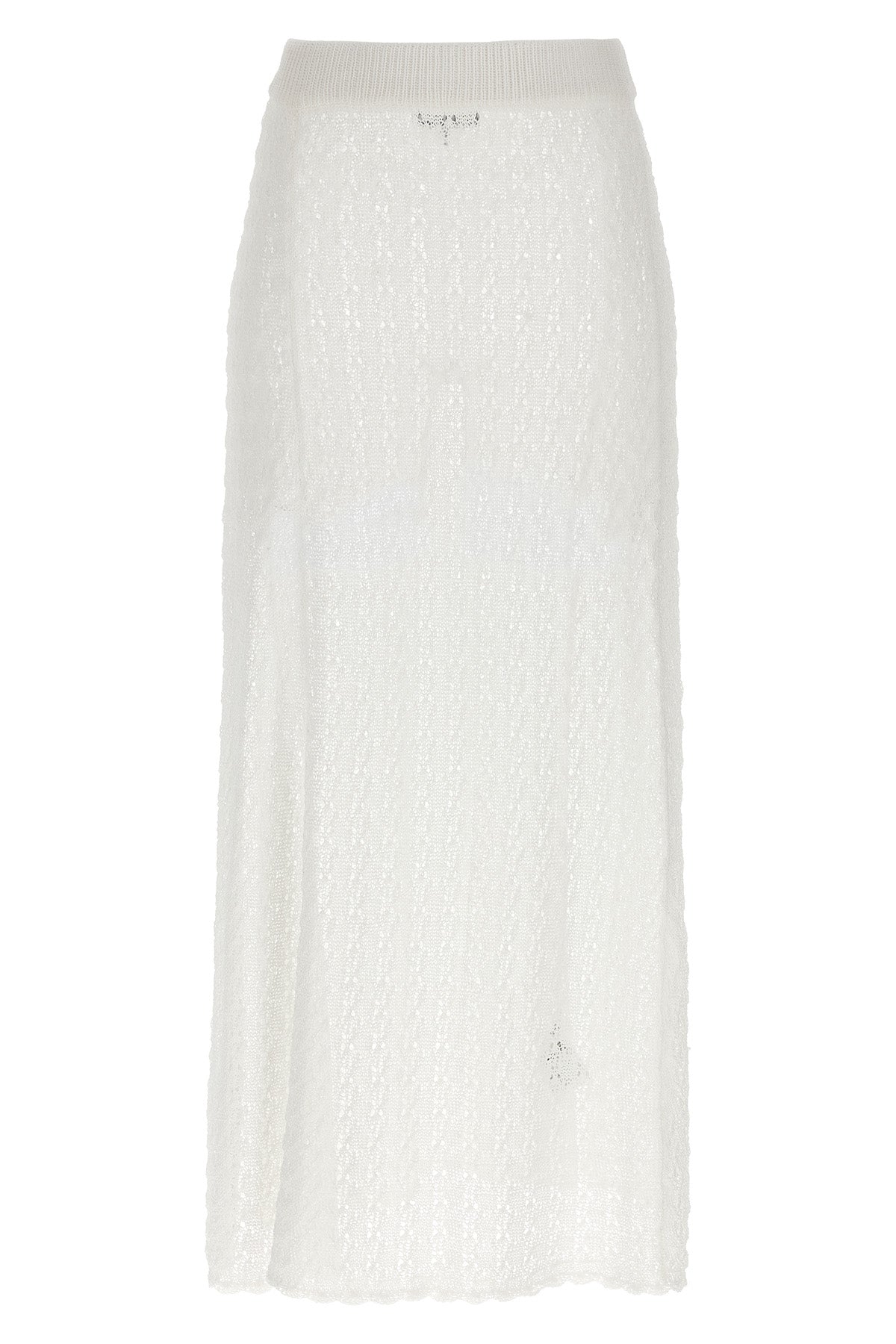 GANNI S long shiny pointelle knit crocheted knit shiny knit