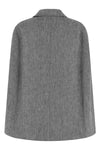 single-breasted single-breasted melange linen cape