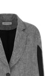 single-breasted single-breasted melange linen cape