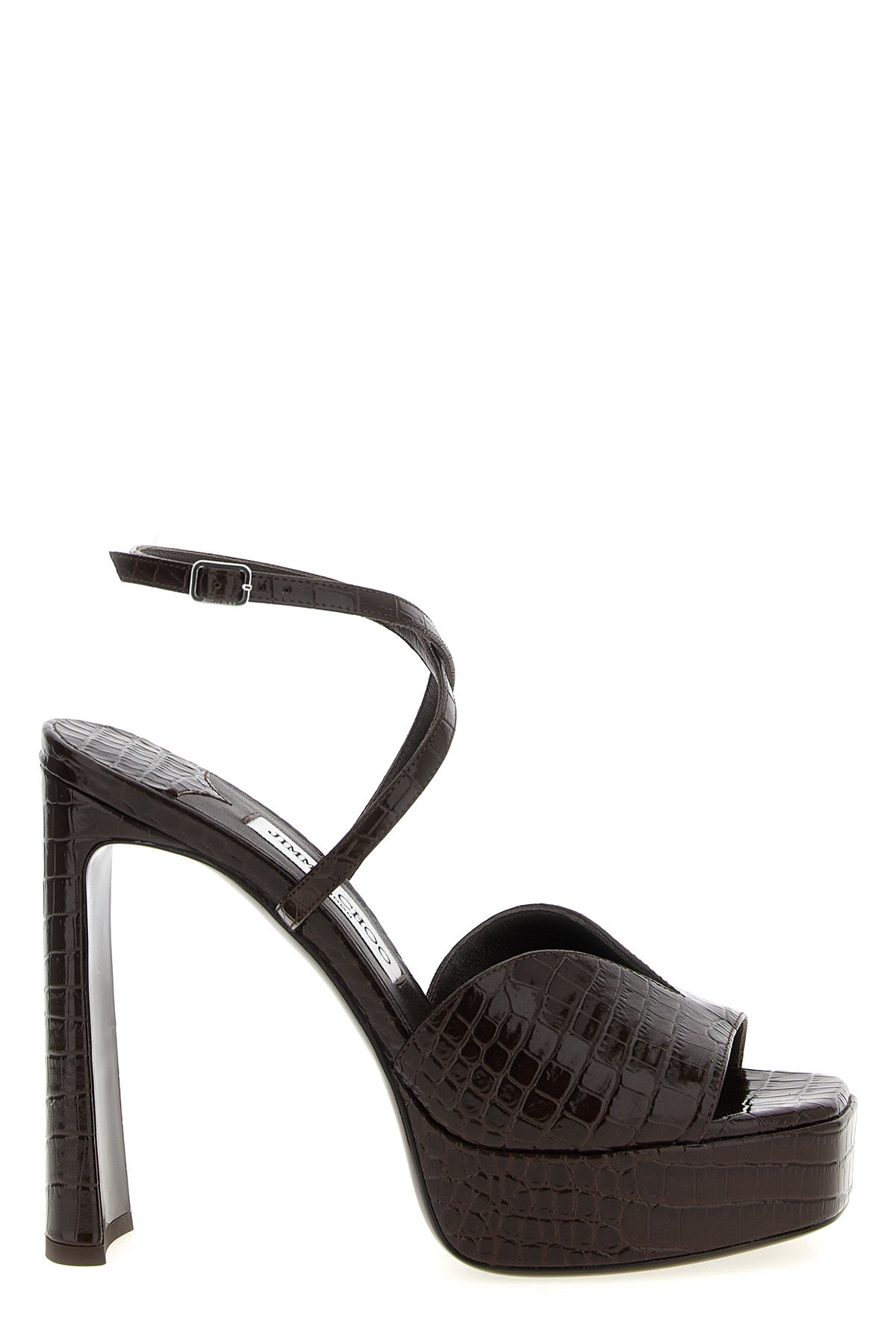 JIMMY CHOO 41 karli crocodile-print leather sandals