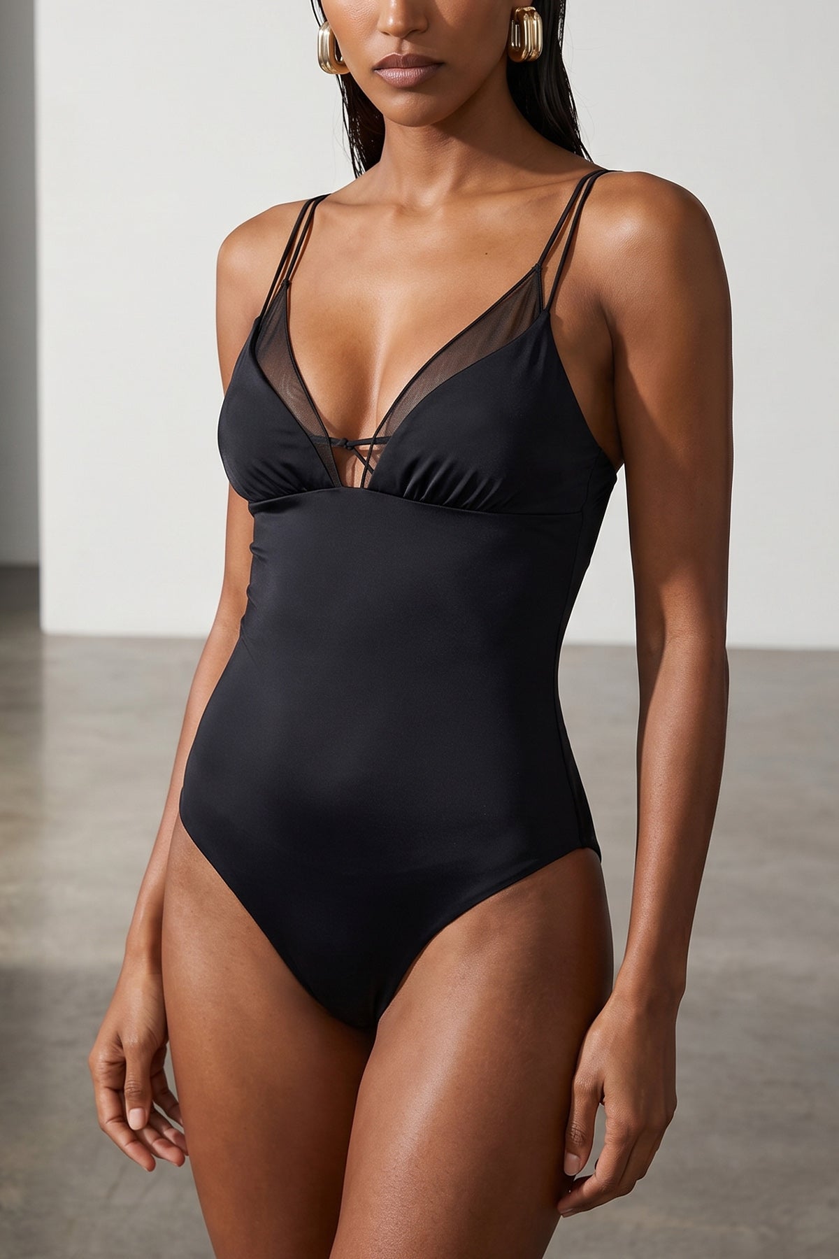kate satin lycra one-piece swimsuit