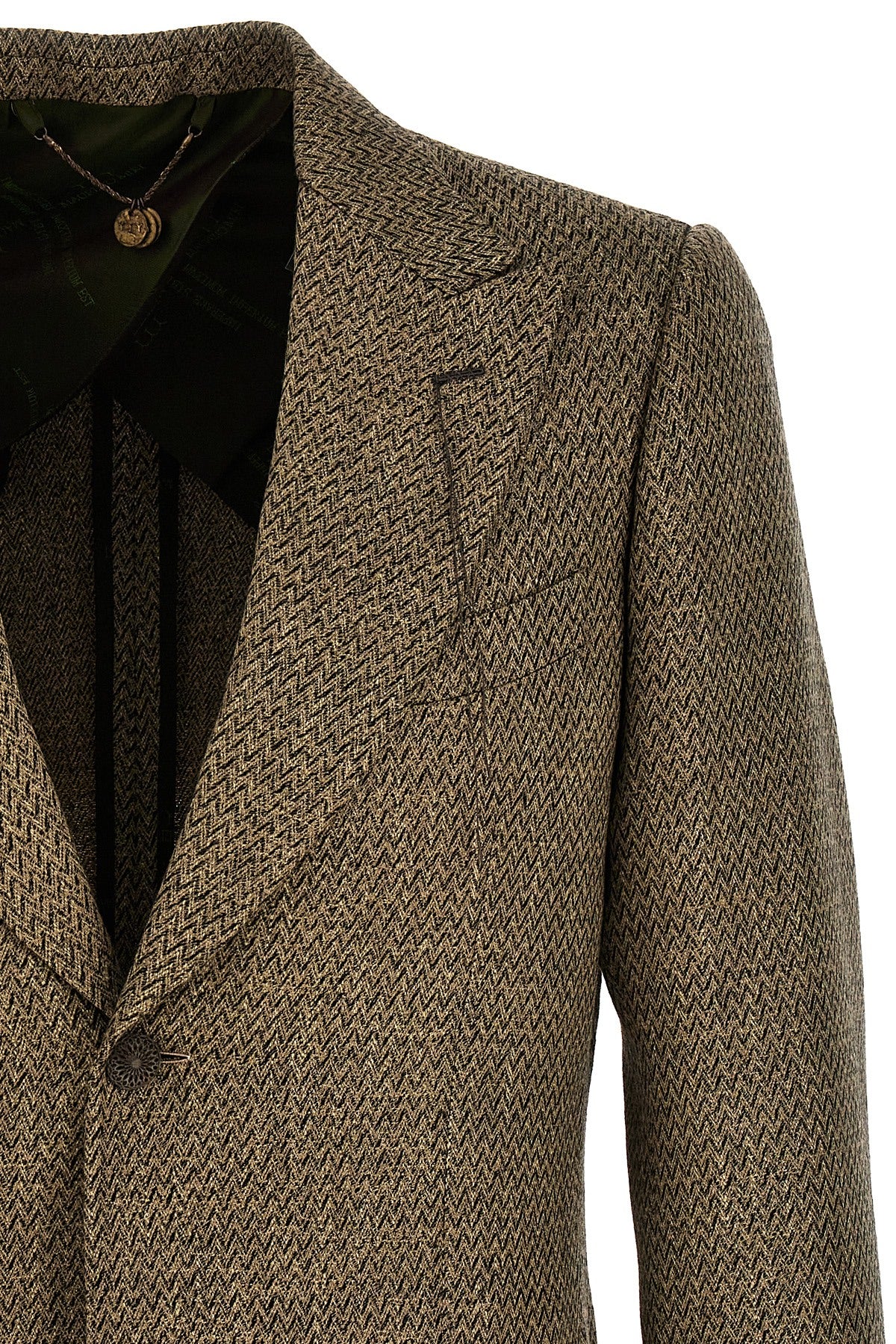 herringbone patterned wool blend keanu single-breasted blazer